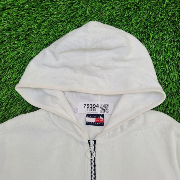 Vintage Y2K Tommy-Hilfiger Terry Hoodie Jacket Womens 2XS/XS 17x19 Cropped - Picture 2 of 14